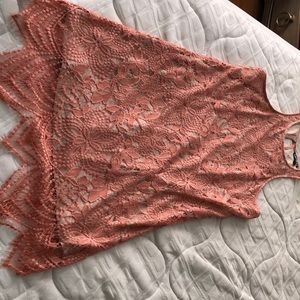 Express Peach Laced Dress